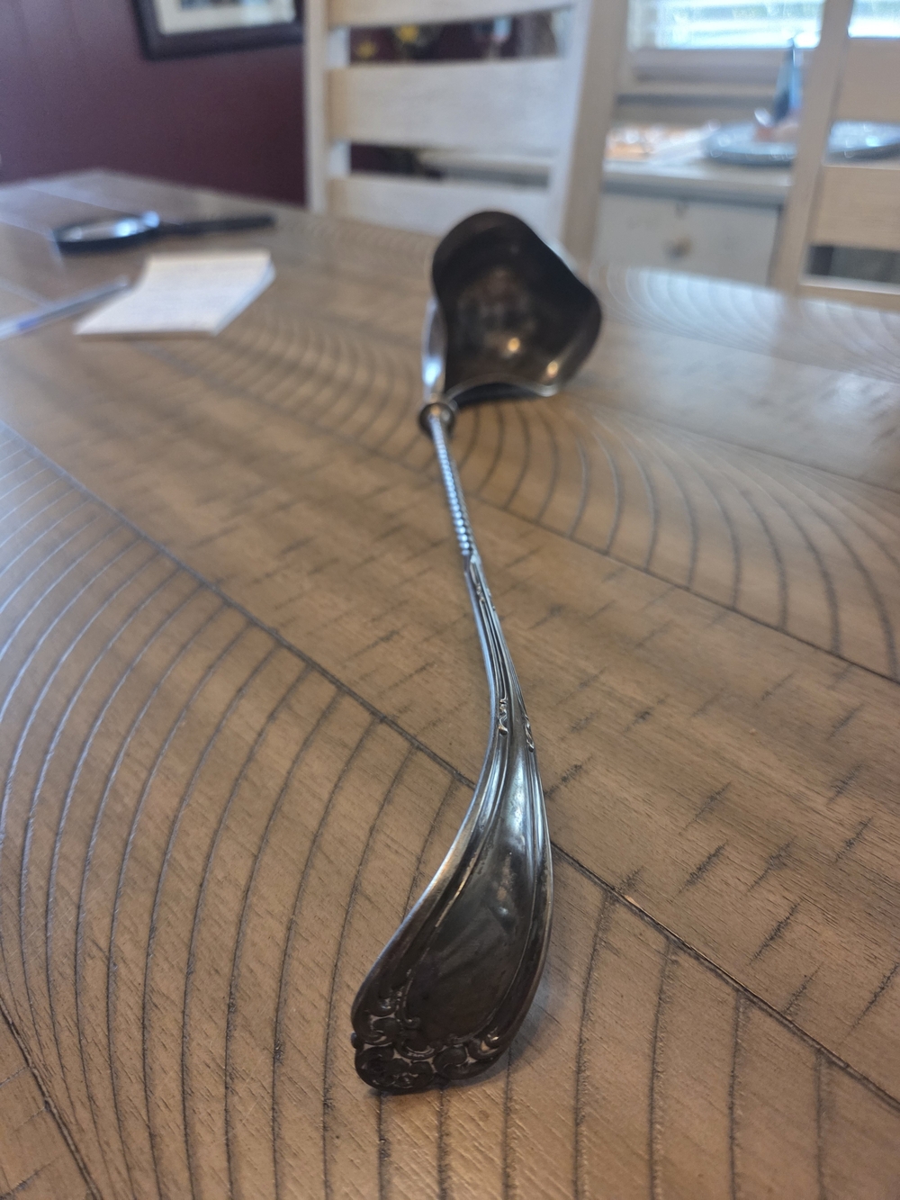 Rare Wallace Silverplated Ladle. Twisted Stem 14"